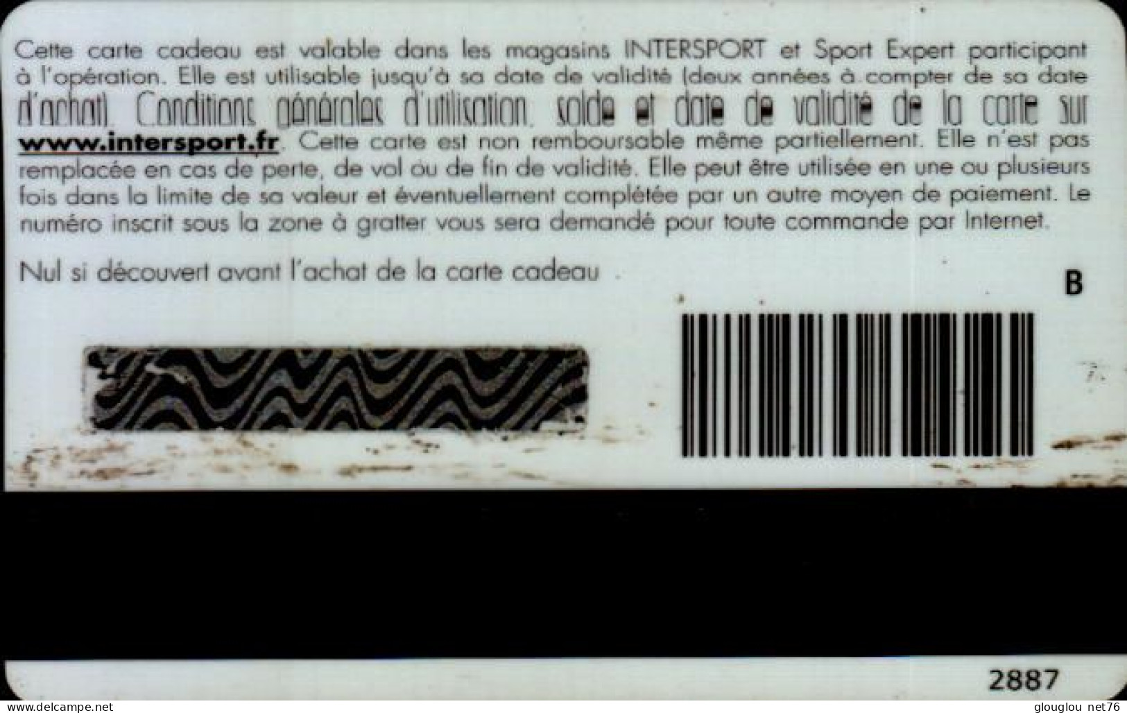 CARTE CADEAU...INTERSPORT...MARC CAVENDISH - Gift And Loyalty Cards