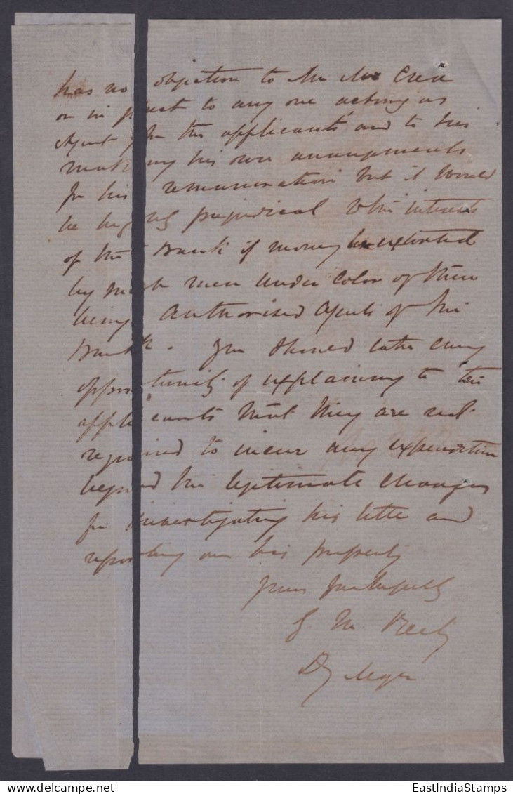 Inde British India 1873 Land Mortgage Bank Of India Letter Head, Broken In Two Pieces - 1858-79 Kolonie Van De Kroon