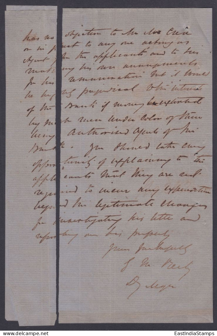 Inde British India 1873 Land Mortgage Bank Of India Letter Head, Broken In Two Pieces - 1858-79 Compañia Británica Y Gobierno De La Reina