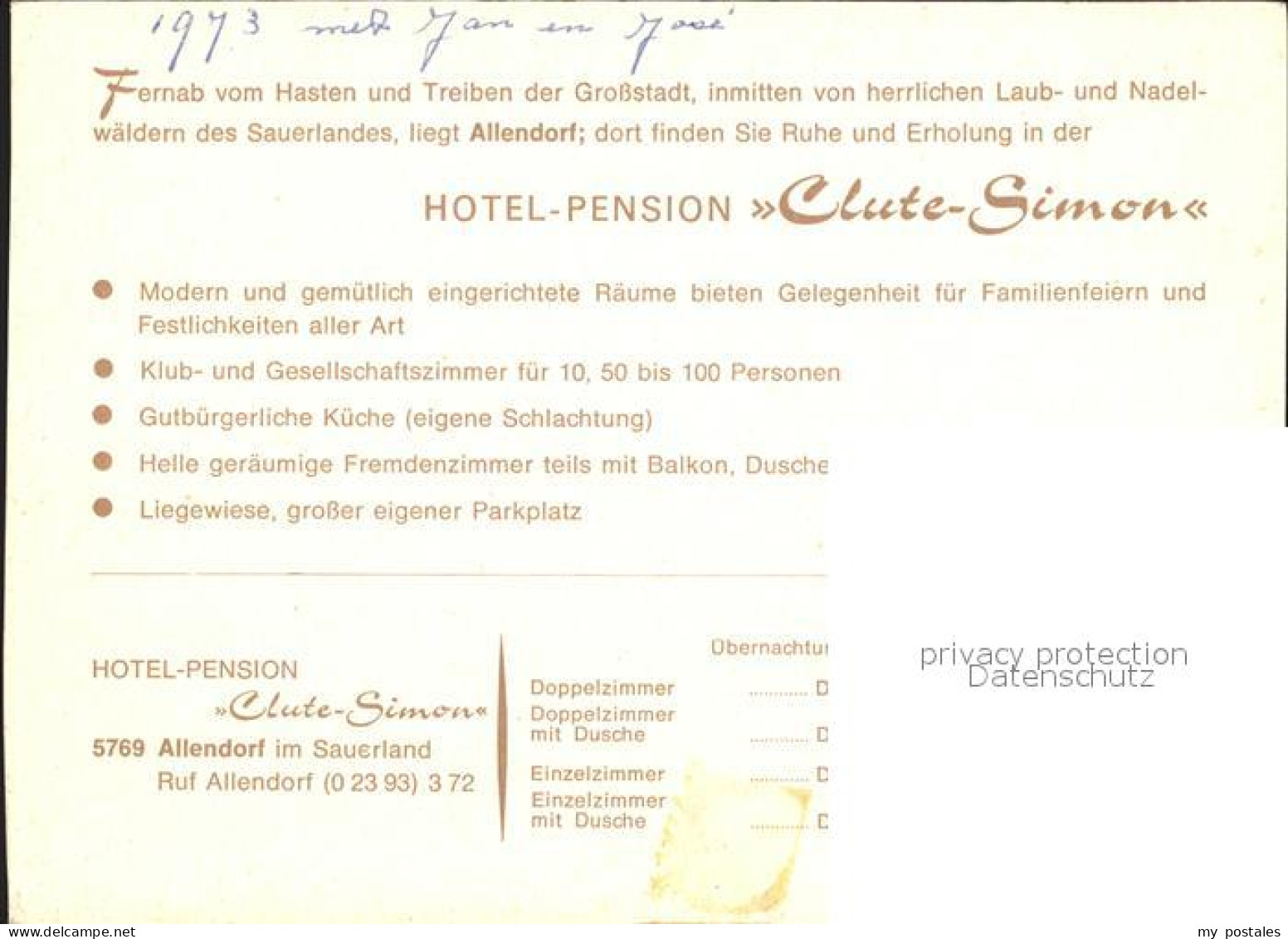 72012014 Allendorf Sauerland Hotel Pension Clute Simon Sundern (Sauerland) - Sundern