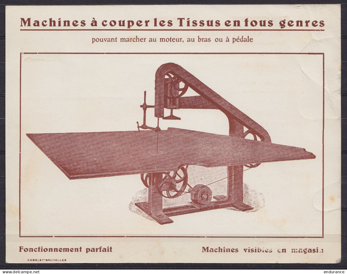 Carte-pub "Machines à Coudre Gruwier" Affr. PREO Lion Héraldique 10c [Belgique /1931/BELGIE] Pour MONS - Tipo 1929-37 (Leone Araldico)