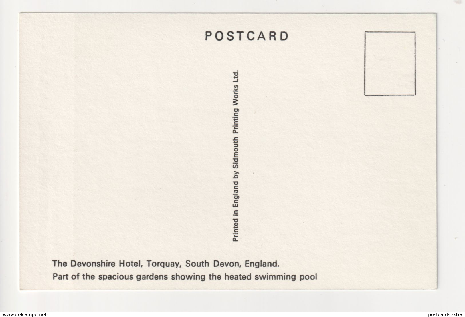Torquay - The Devonshire Hotel, Gardens, Swimming Pool - C1970's Postcard - Torquay