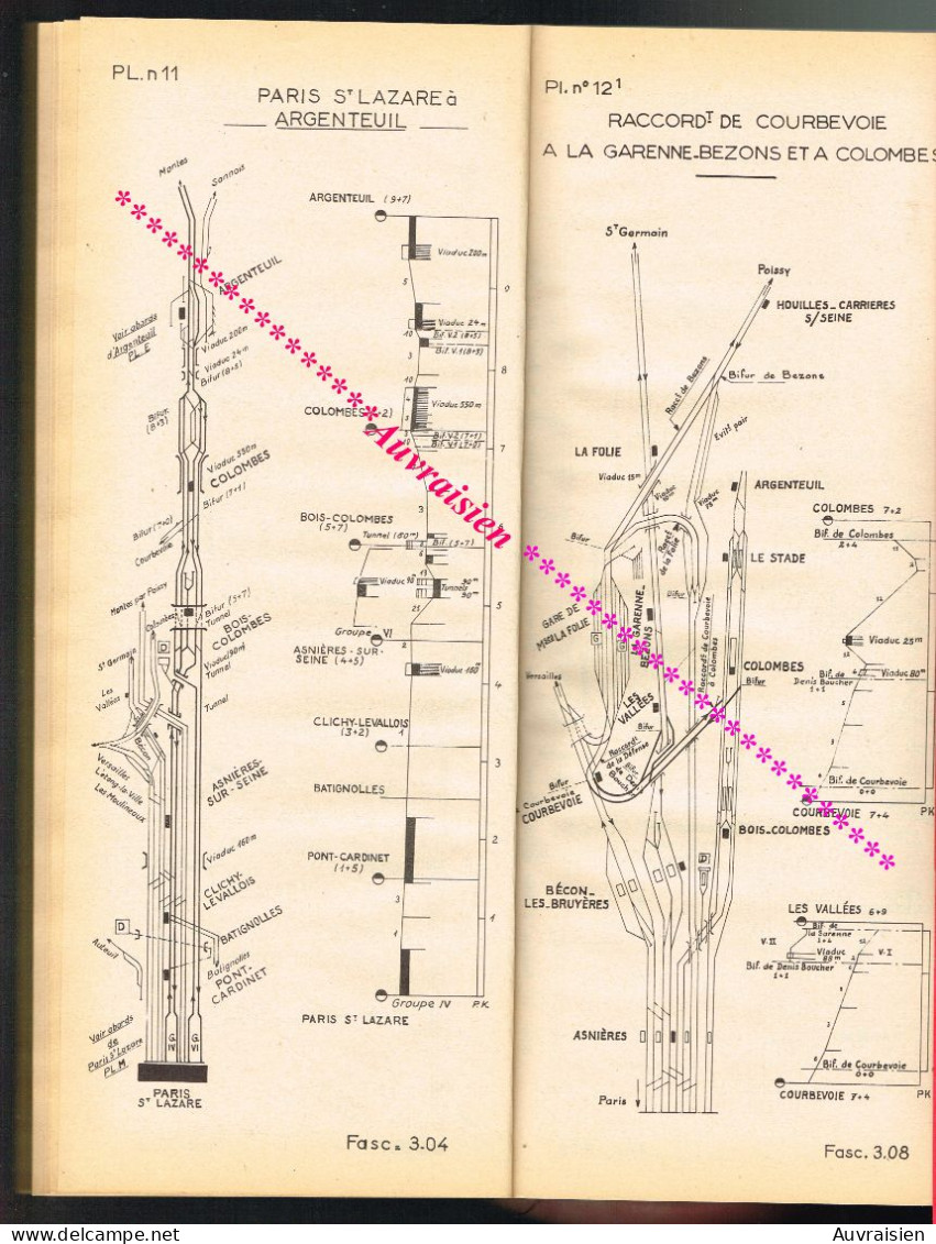 S.N.C.F Région de l'Ouest Chemins de Fer et Gares...120 Planches environs... Format 15 cm X 36 cm... 1957 ...