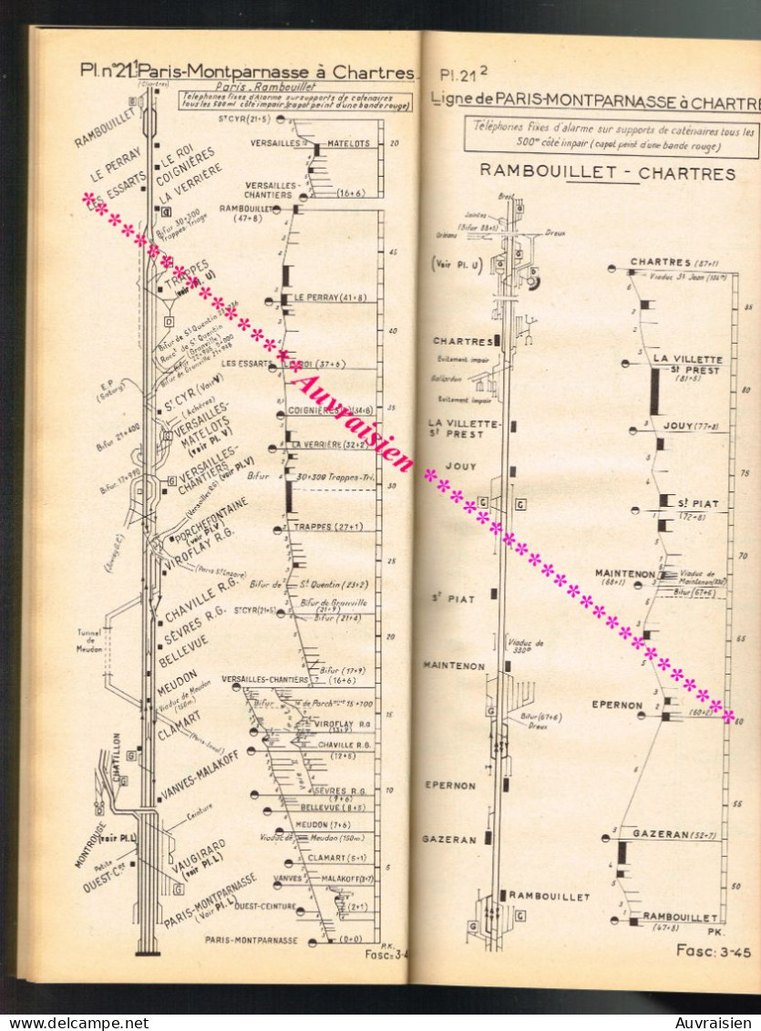 S.N.C.F Région de l'Ouest Chemins de Fer et Gares...120 Planches environs... Format 15 cm X 36 cm... 1957 ...