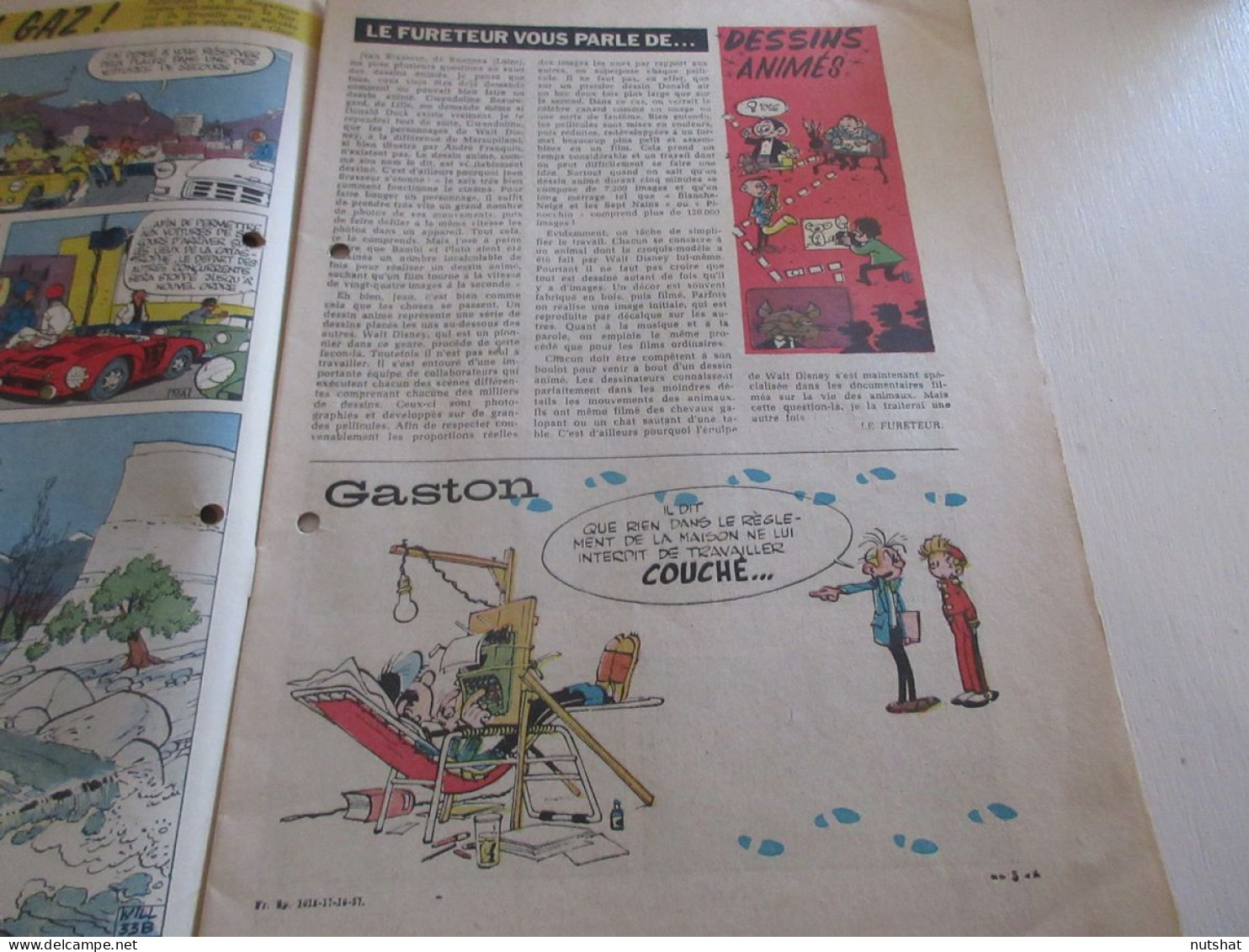 SPIROU 1018 P 17.10.1957 Les DESSINS ANIMES AMERIQUE LAFAYETTE Le PENTATHLON     - Spirou Magazine