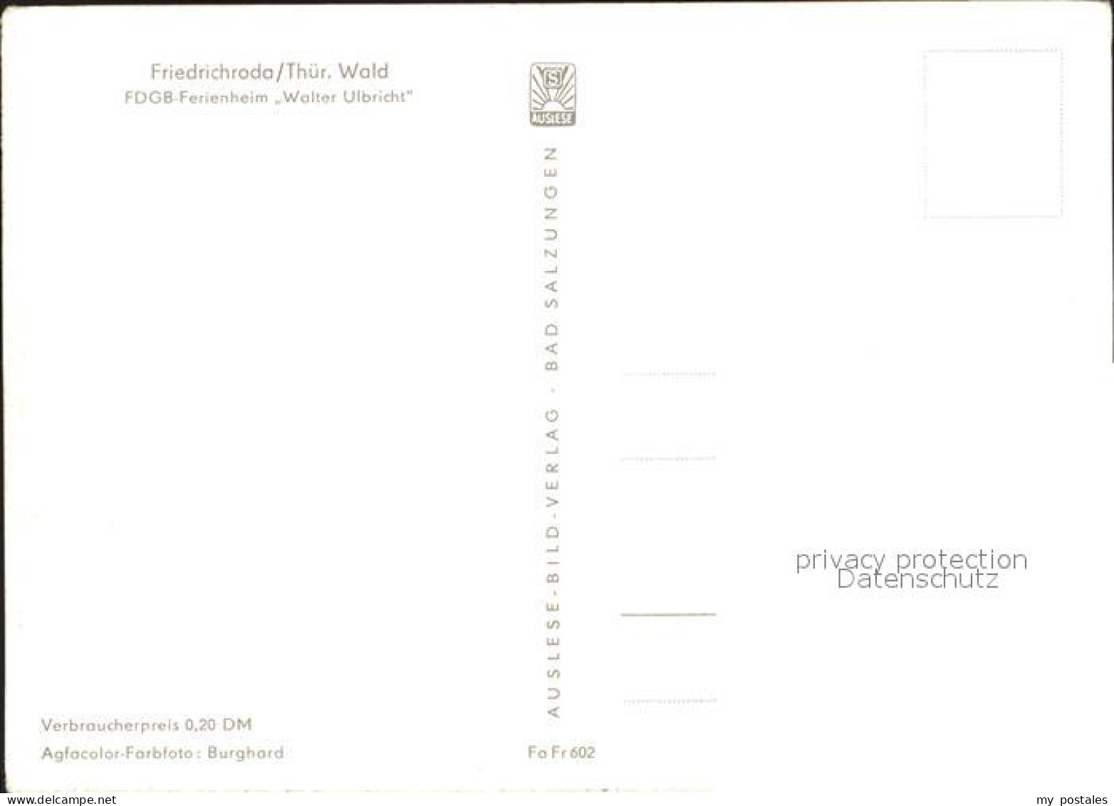 72002290 Friedrichsroda FDGB Ferienheim Walter Ulbricht Gotha - Gotha
