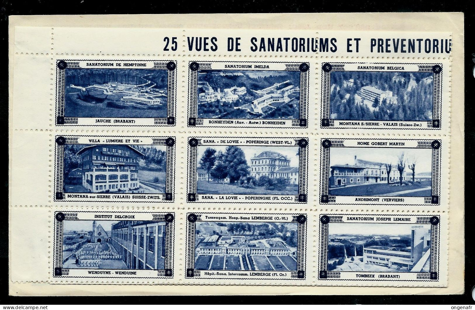 25 Vignettes  SANATORIUM  Belges ( Série 1) Vues En Bleu ** - Erinofilia [E]