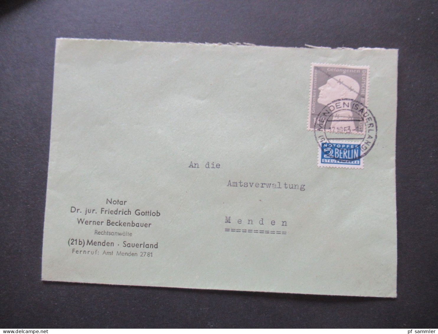 BRD 1953 Deutsche Kriegsgefangene Mi.Nr.165 Belegeposten mit 18 Stück EF / MeF interessanter Stöberposten!