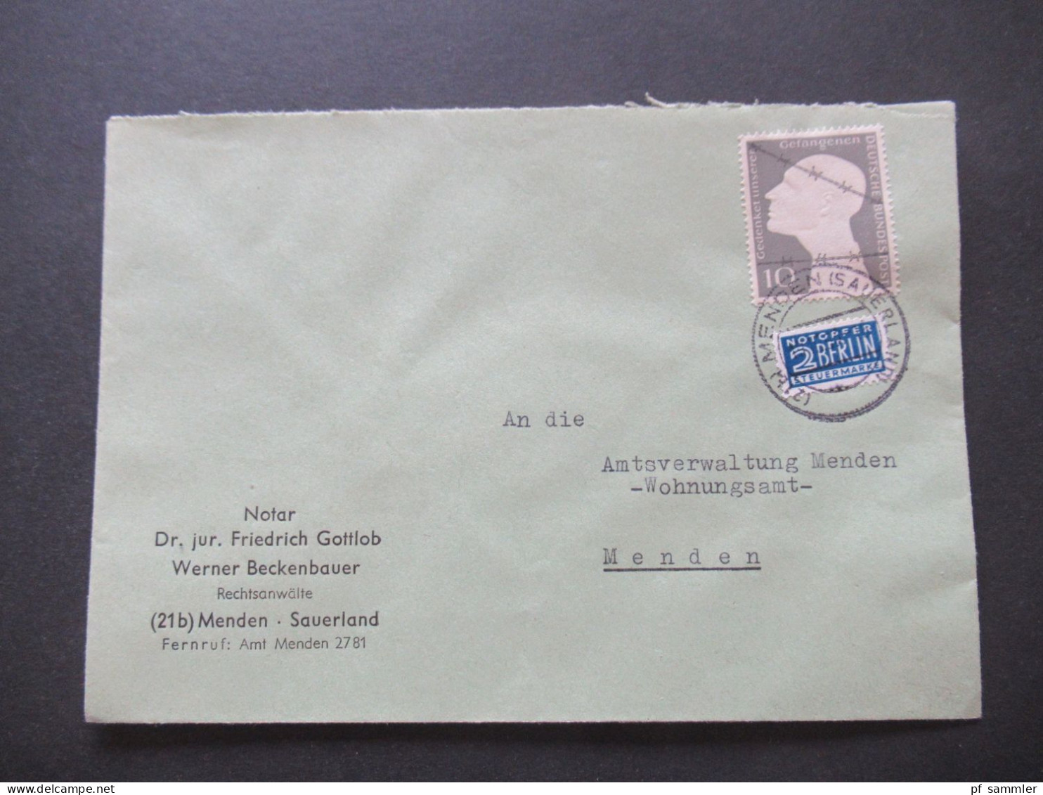 BRD 1953 Deutsche Kriegsgefangene Mi.Nr.165 Belegeposten mit 18 Stück EF / MeF interessanter Stöberposten!