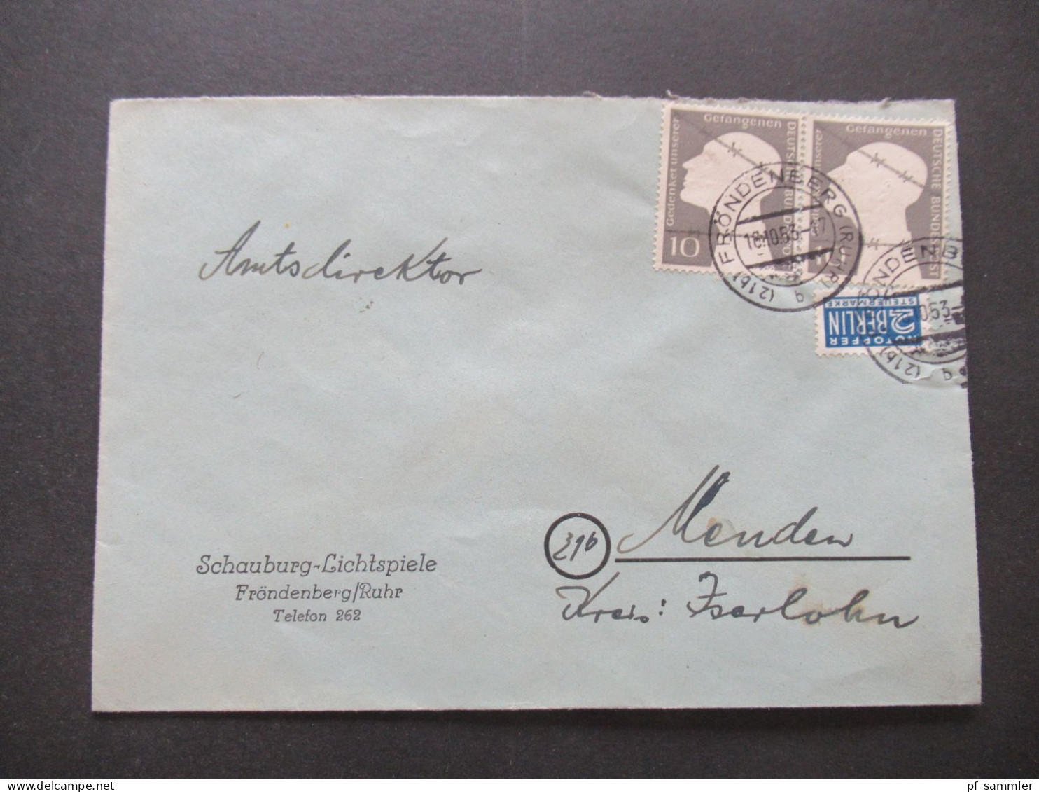 BRD 1953 Deutsche Kriegsgefangene Mi.Nr.165 Belegeposten mit 18 Stück EF / MeF interessanter Stöberposten!