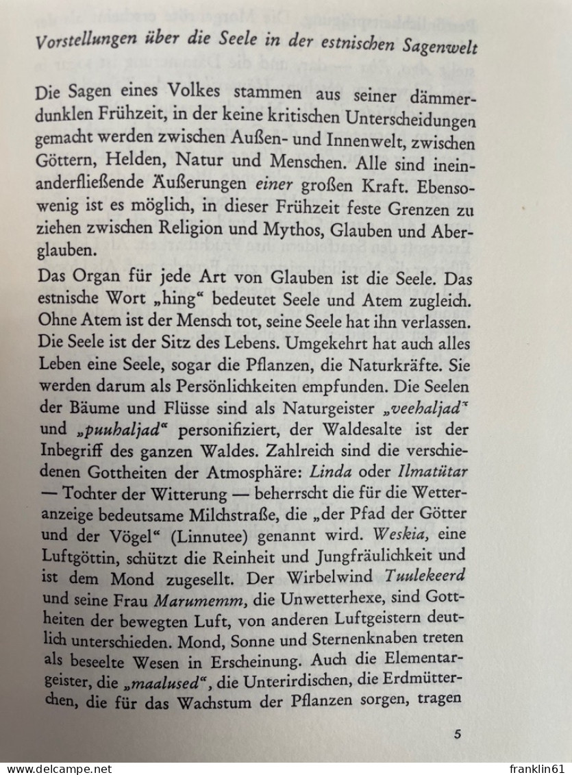 Baltische Märchen; Teil 2., Estnische Volksmärchen Und Sagen. - Tales & Legends