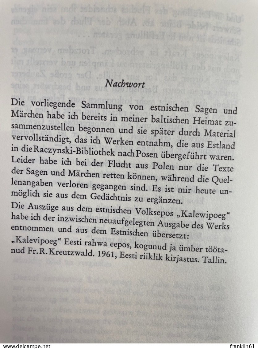 Baltische Märchen; Teil 2., Estnische Volksmärchen und Sagen.