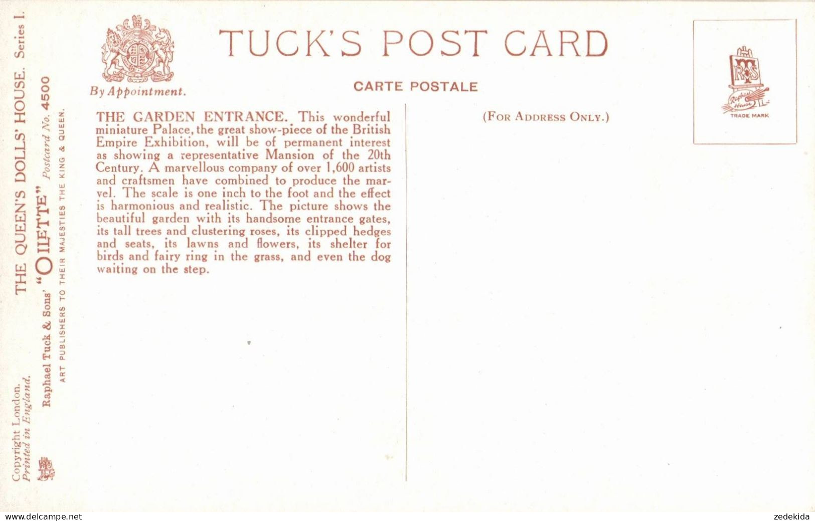 H3839 - TOP Windsor Castle - Queen Mary’s Dolls’ House - Puppenstube - Oilette Raphael Tuck & Sons - Windsor Castle