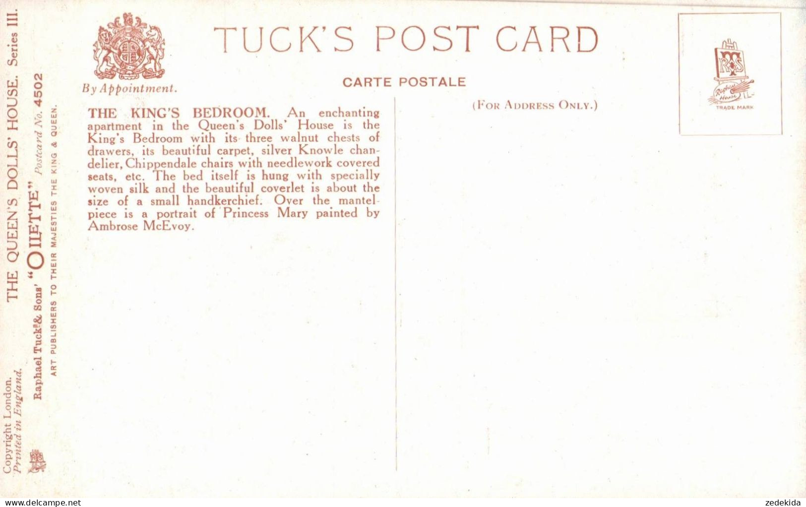 H3841 - TOP Windsor Castle - Queen Mary’s Dolls’ House - Puppenstube - Oilette Raphael Tuck & Sons - Windsor Castle