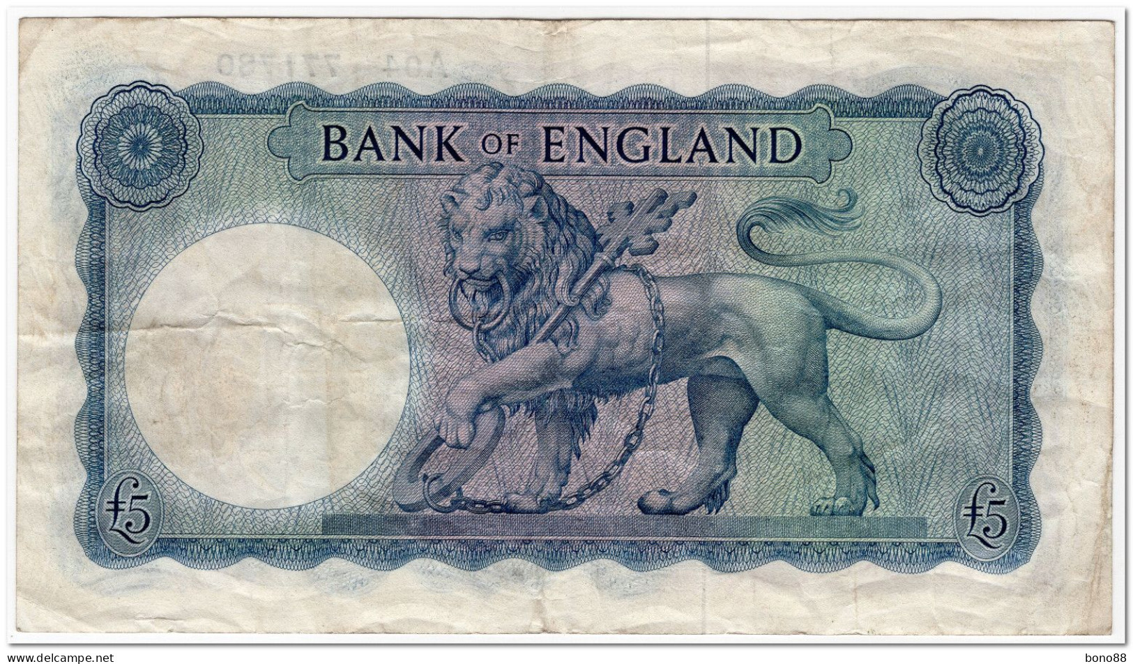 GREAT BRITAIN,BANK OF ENGLAND,5 POUNDS,1957-67,P.371,F+ - 5 Pond