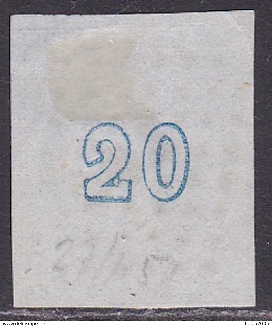 GREECE Missing Perls On1862-67 Large Hermes Head Consecutive Athens Prints 20 L Blue Vl. 32 A - Used Stamps