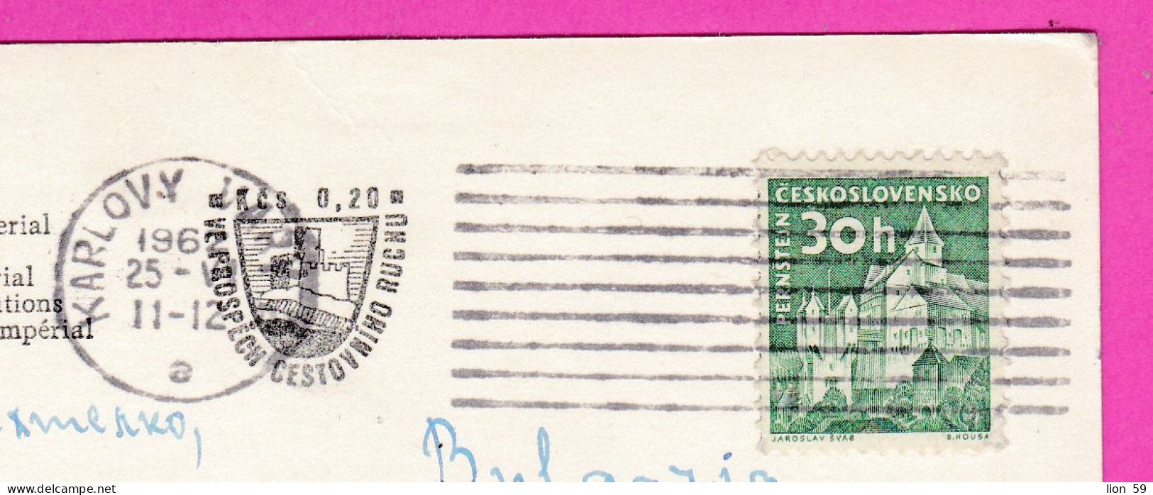 294606 / Czechoslovakia - Karlovy Vary - Richmond And Imperial Spa Institutions Deer PC 1962 USED 30h Pernstejn Castles - Covers & Documents