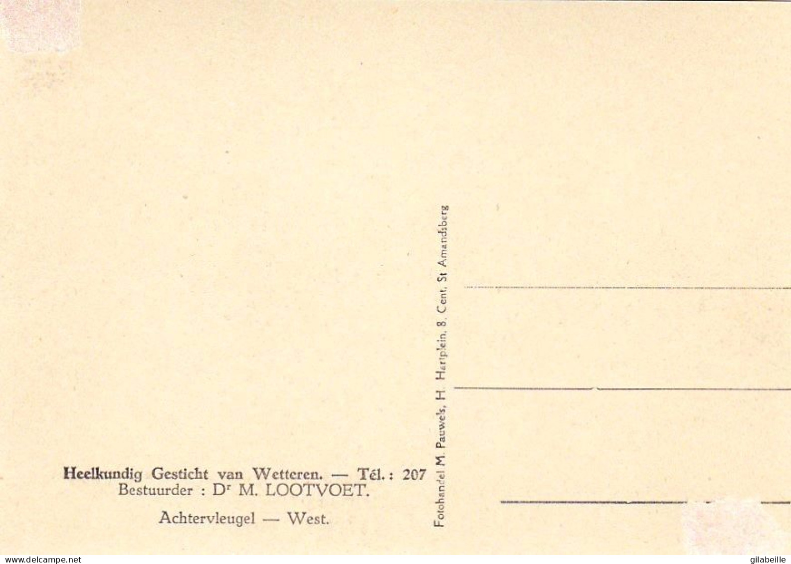 Heelkundig Gesticht Van WETTEREN  - Achtervleugel - West - Wetteren