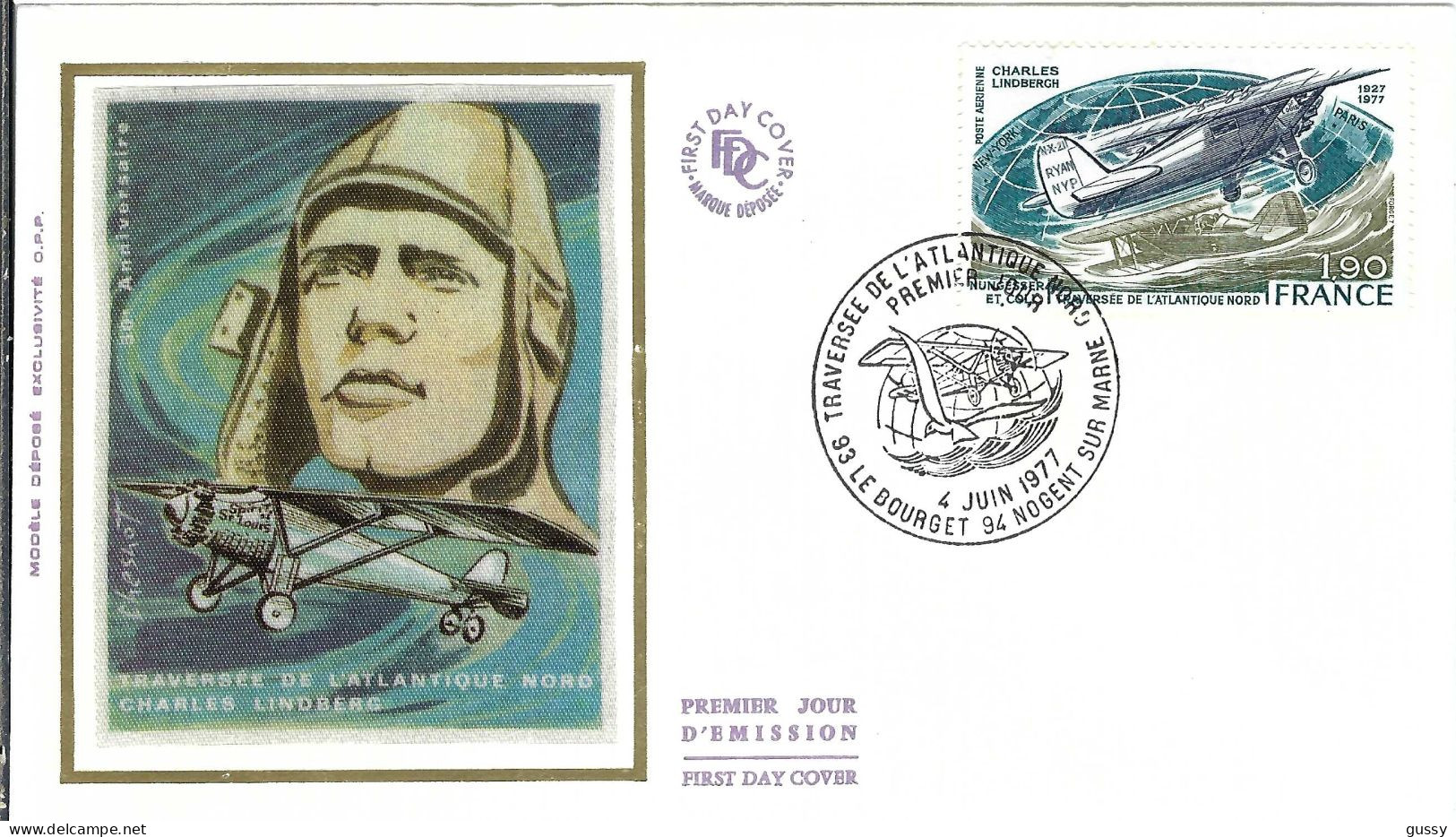 FRANCE 1977: 2x FDC "Lindbergh" - 1970-1979