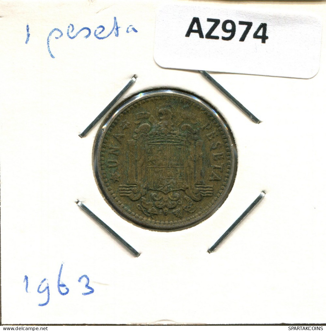 1 PESETA 1963 SPAIN Coin #AZ974.U.A - 1 Peseta