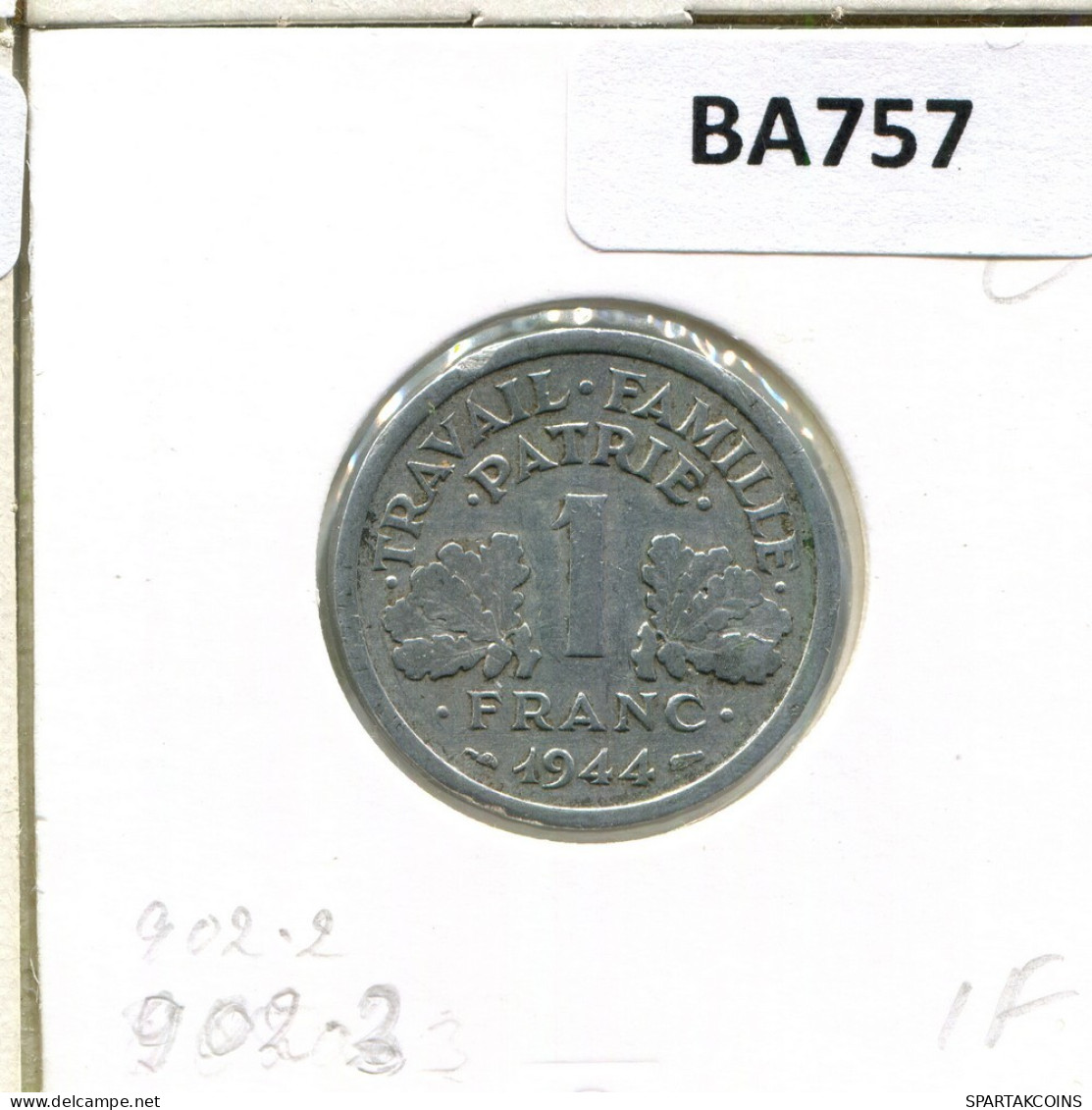 1 FRANC 1944 C FRANCE Pièce Française #BA757.F.A - 1 Franc