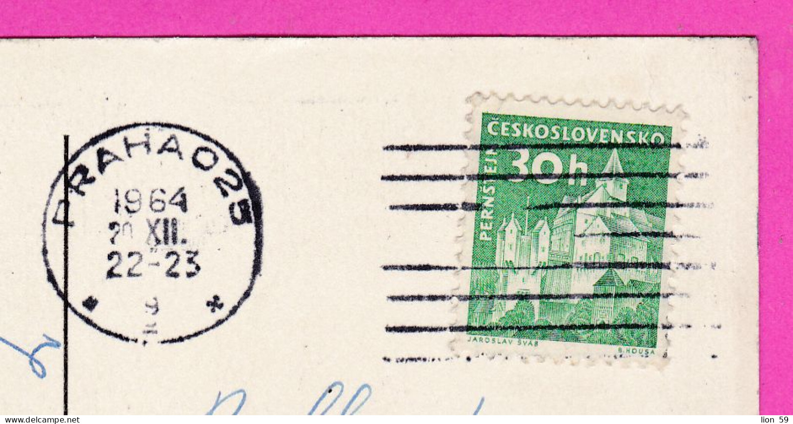 294615 / Czechoslovakia ART Radostné Vánoce A Nový Rok! Doll Snowman Childrens PC 1964 Praha USED 30h Pernstejn Castles - Covers & Documents