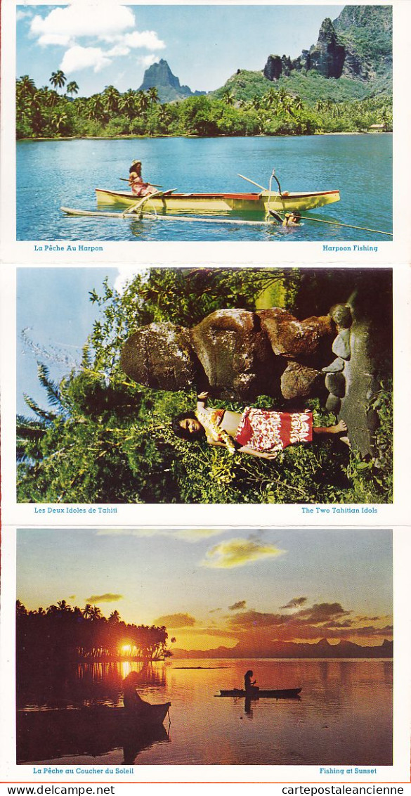 05656 / ⭐ ♥️ Greetings From TAHITI Pacific Paradise Dépliant 12 Vues LAF-190 Photo CINEMA Papete Polynésie FRançaise  - Tahiti