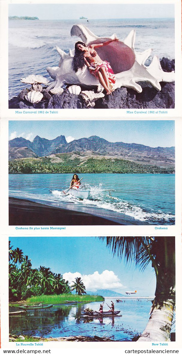 05656 / ⭐ ♥️ Greetings From TAHITI Pacific Paradise Dépliant 12 Vues LAF-190 Photo CINEMA Papete Polynésie FRançaise  - Tahiti