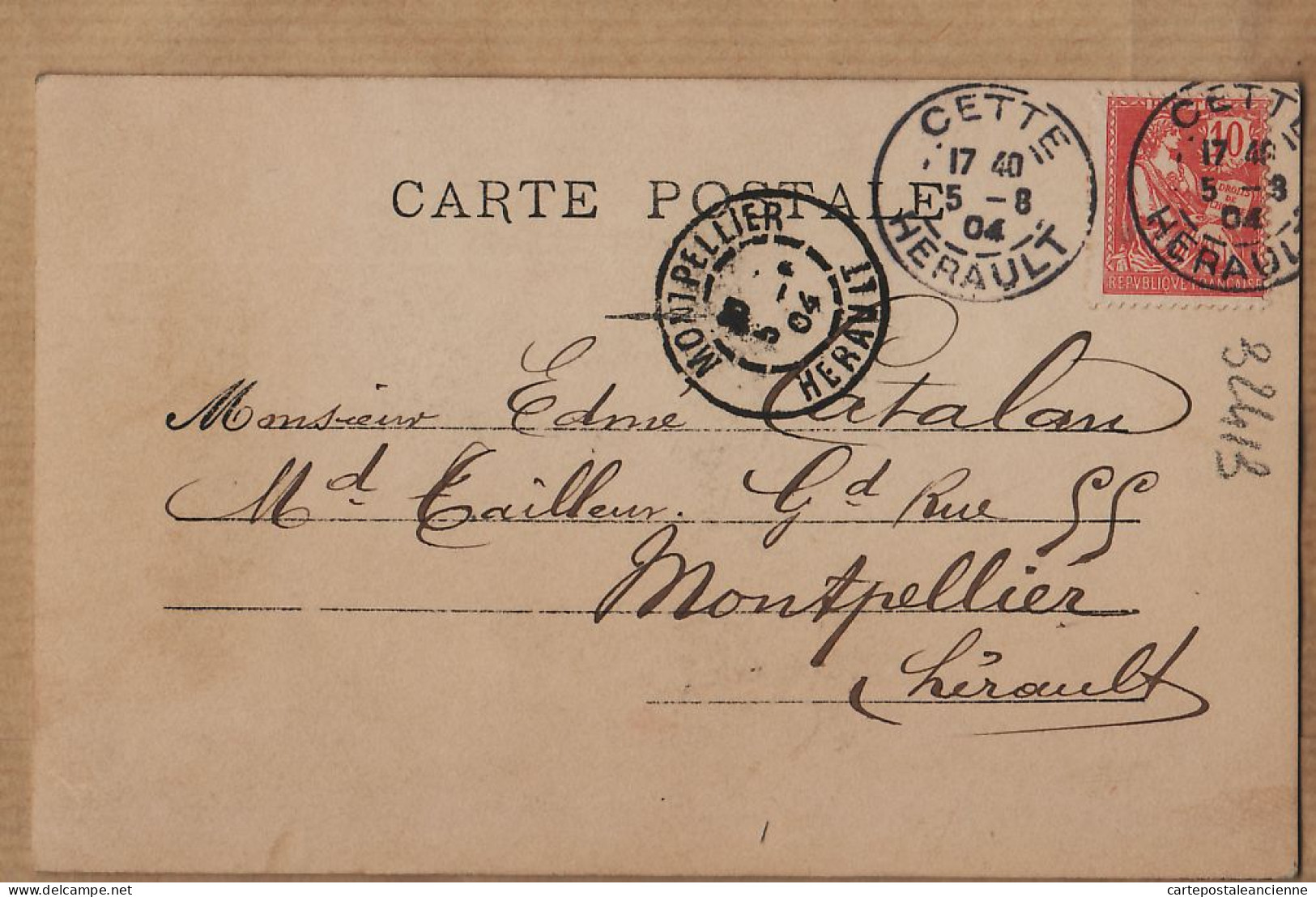 05747 / ⭐ ◉  J-K III Fillette Eventail N'ai-je Pas L'air Demoiselle 1904 à Edmé CATALAN Tailleur Grand'Rue Montpellier - Altri & Non Classificati