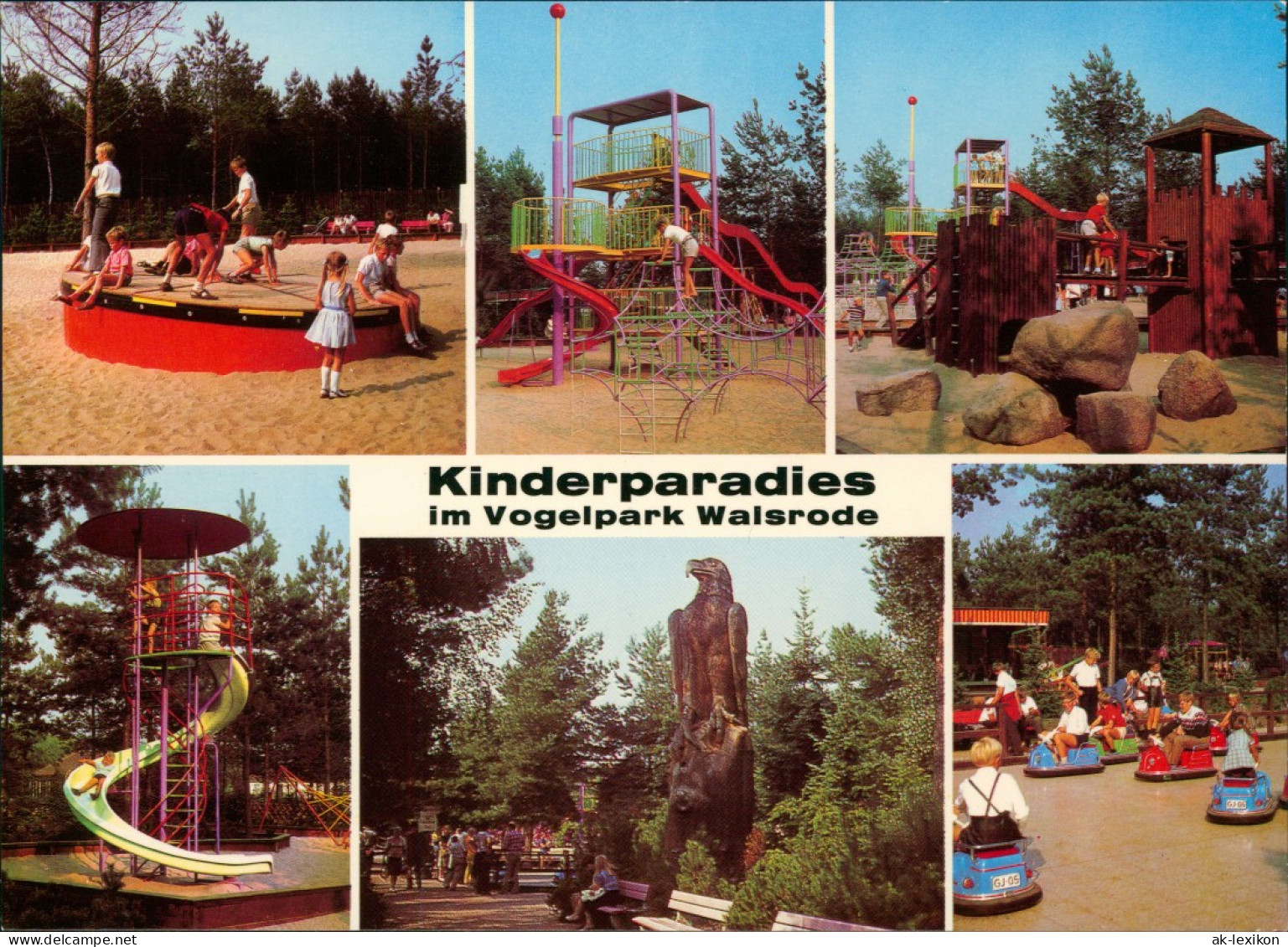 Ansichtskarte Walsrode Vogelpark Kinder-Spielplatz (Mehrbildkarte) 1980 - Walsrode