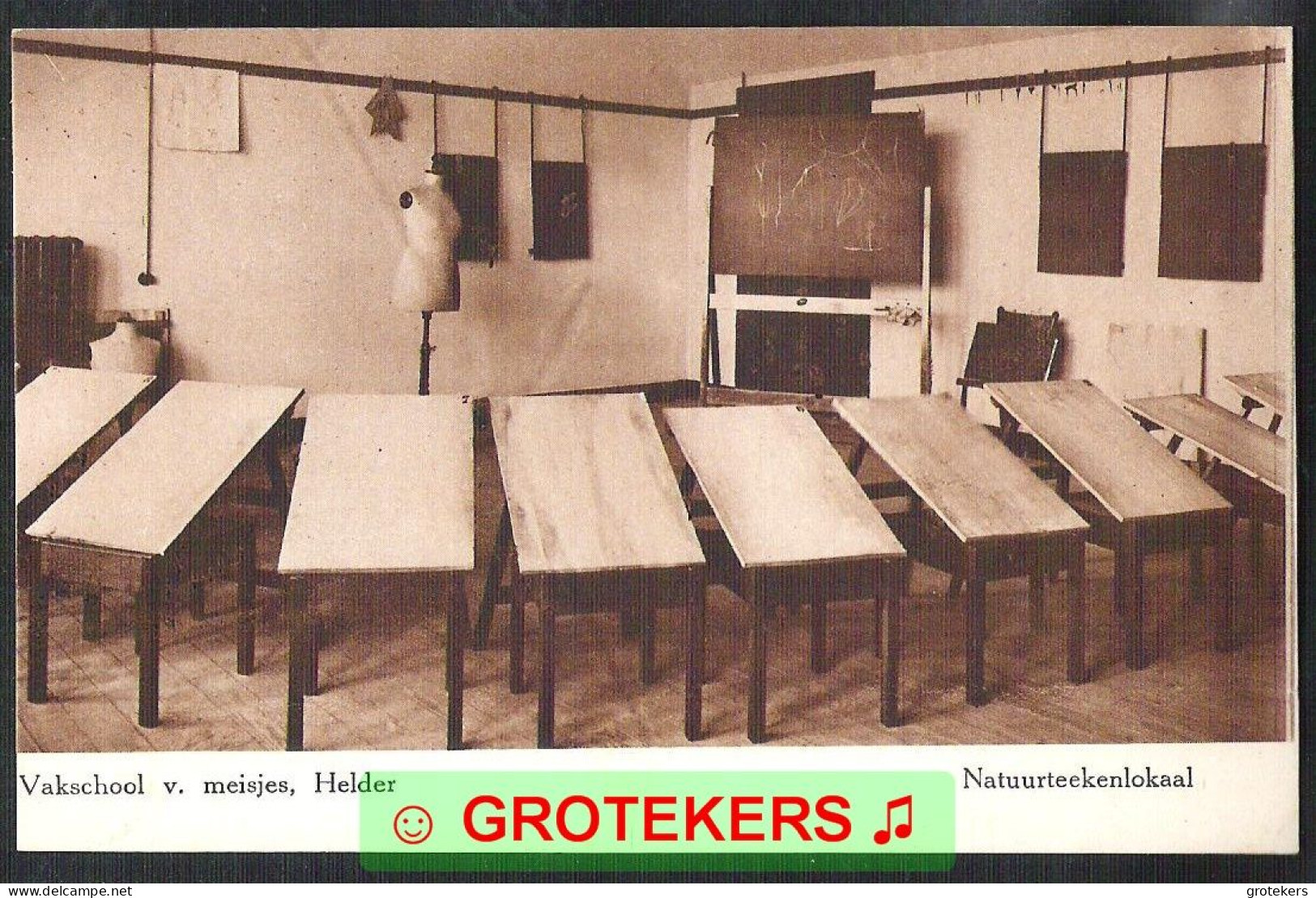 DEN HELDER Vakschool voor meisjes 5 verschillende kaarten ca 1925