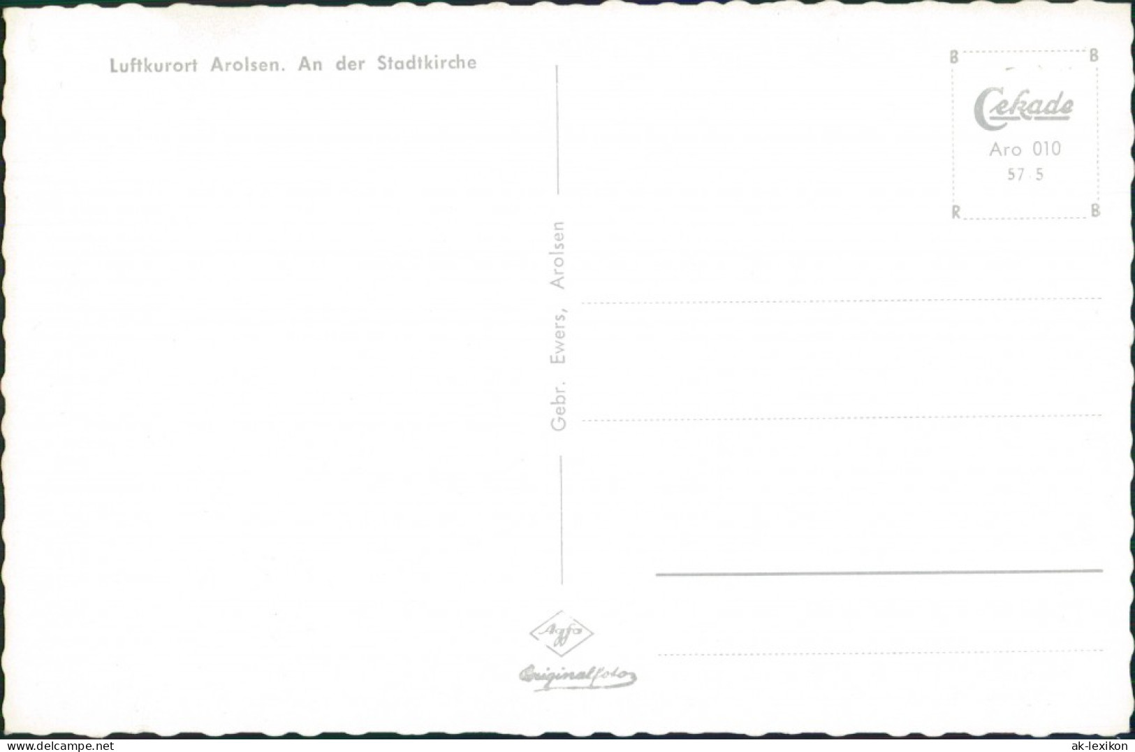 Ansichtskarte Bad Arolsen Straße Stadtkirche 1957 - Bad Arolsen