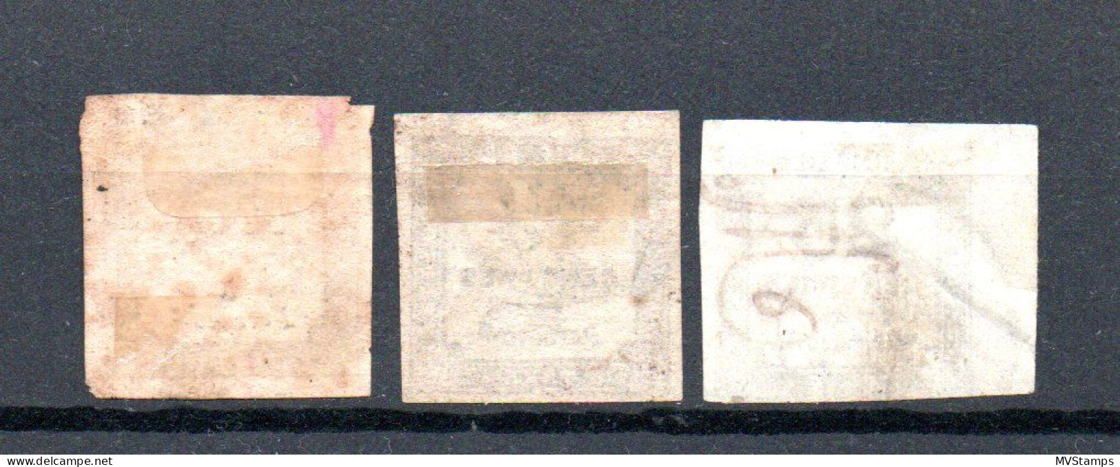 France 1859/71 Old Set Postage-due Stamps (Michel 2/3+5) Used - 1859-1959 Gebraucht