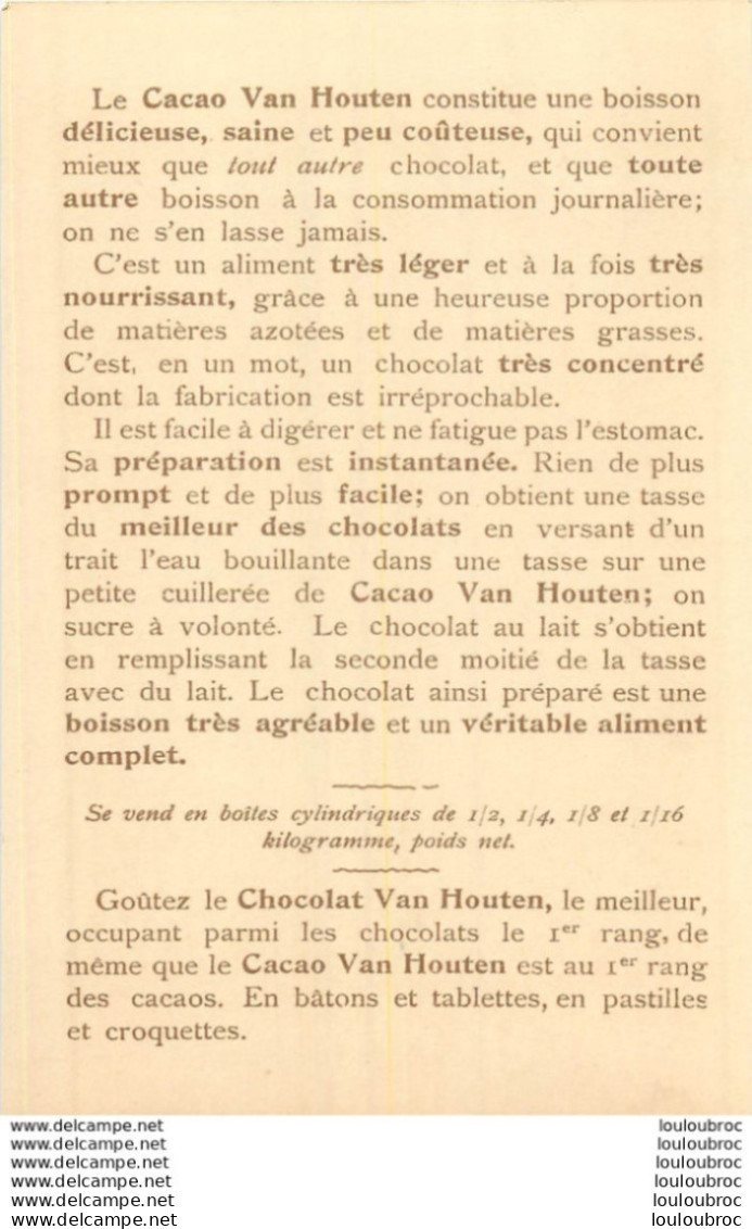 CACAO ET CHOCOLAT VAN HOUTEN LE JOUEUR DE FLUTE  TABLEAU FORMAT CPA - Van Houten