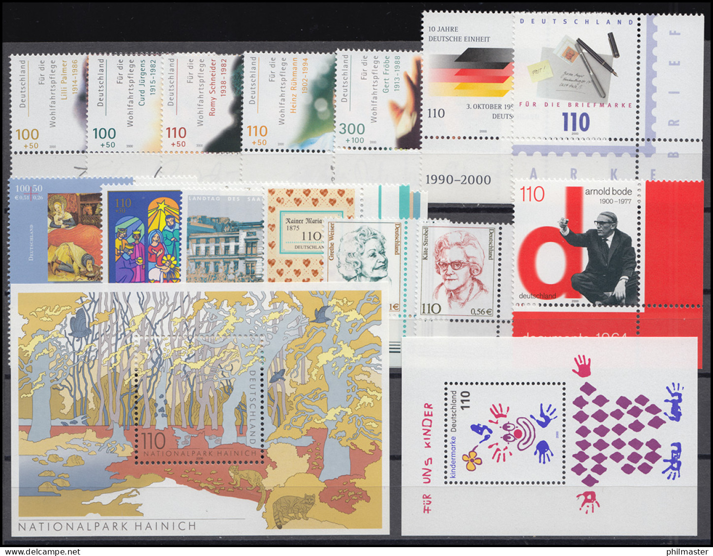 2087-2155 Bund-Jahrgang 2000 Kpl. Ecken Unten Rechts ** Postfrisch - Annual Collections