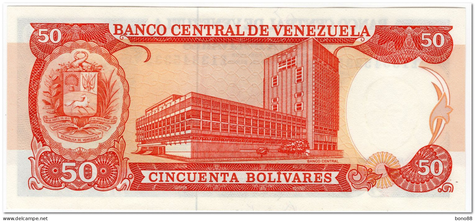 VENEZUELA,50 BOLIVARES,1990,P.65c,UNC - Venezuela