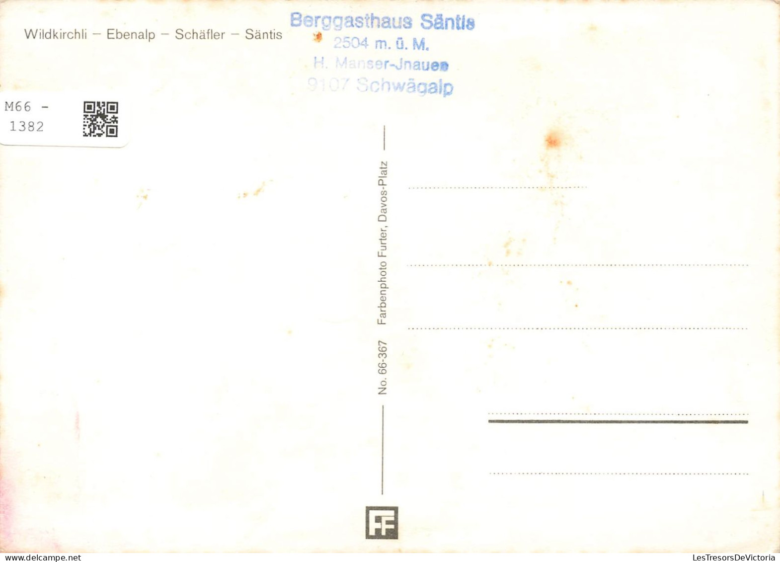 SUISSE - Wildkirchli - Ebenalp - Schafler - Santis - Vue Générale - Carte Postale - Schwende
