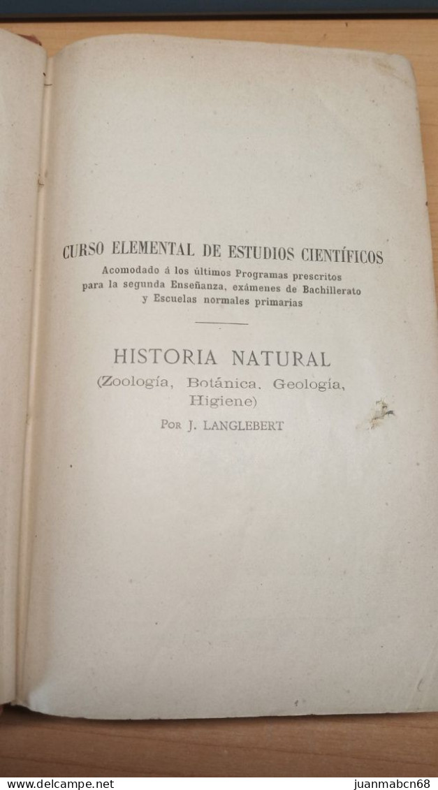HISTORIA NATURAL POR J. LANGLEBERT (1912) - Scienze Manuali