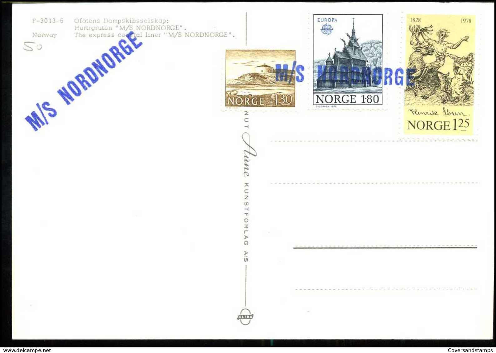 Norway - Post Card "The Express Coastal Liner 'M/S Nordnorgei'" - Cartas & Documentos