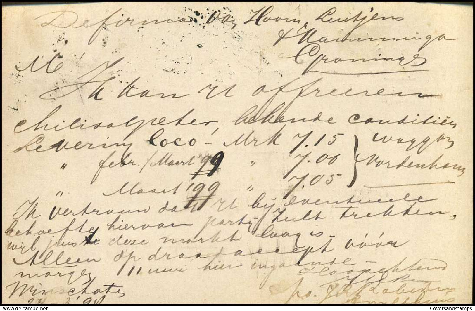 Briefkaart - "J.L. Robertus, Winschoten" - Cartas & Documentos