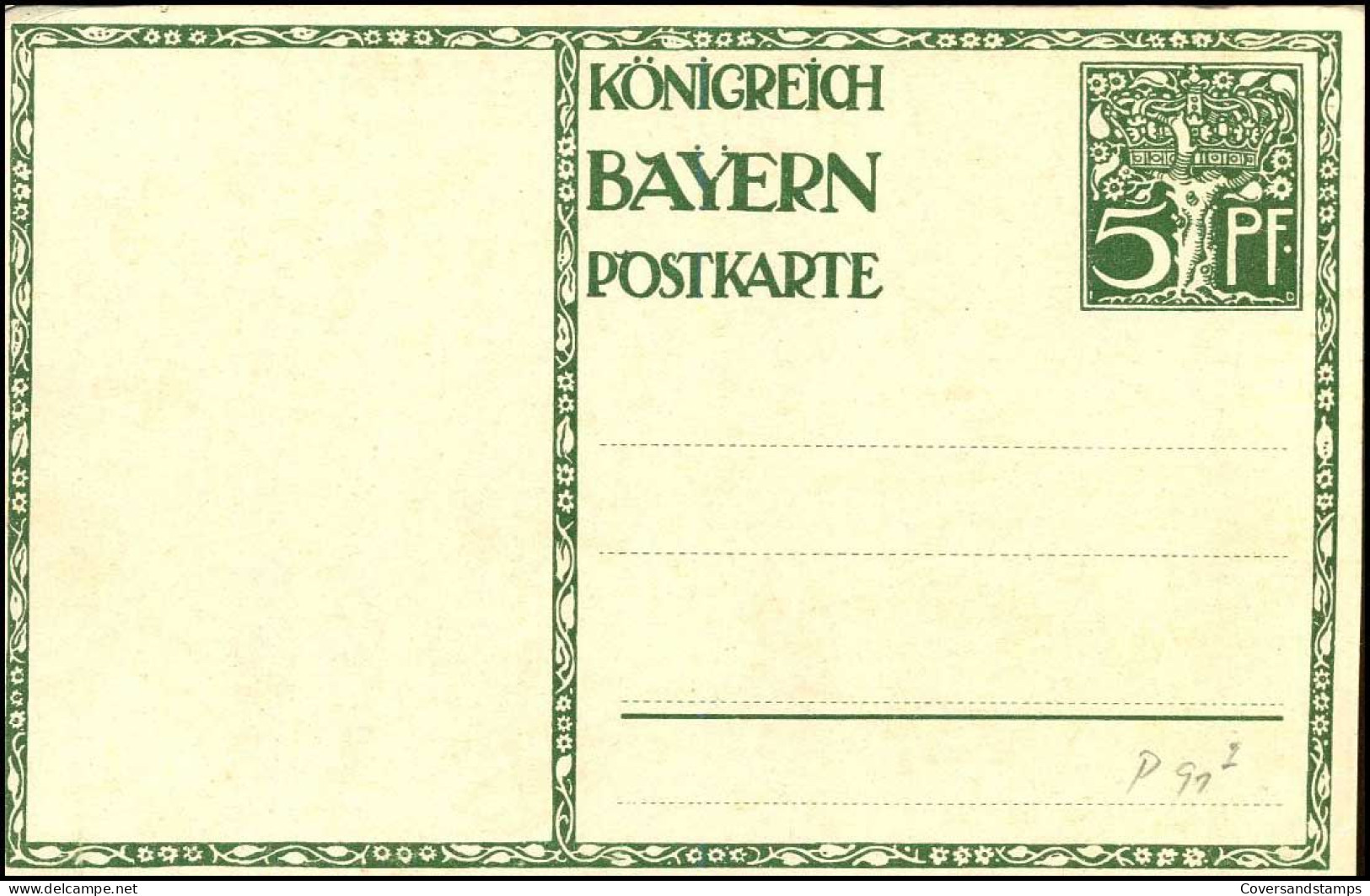 Königreich Bayern Postkarte 5 Pf - Andere & Zonder Classificatie