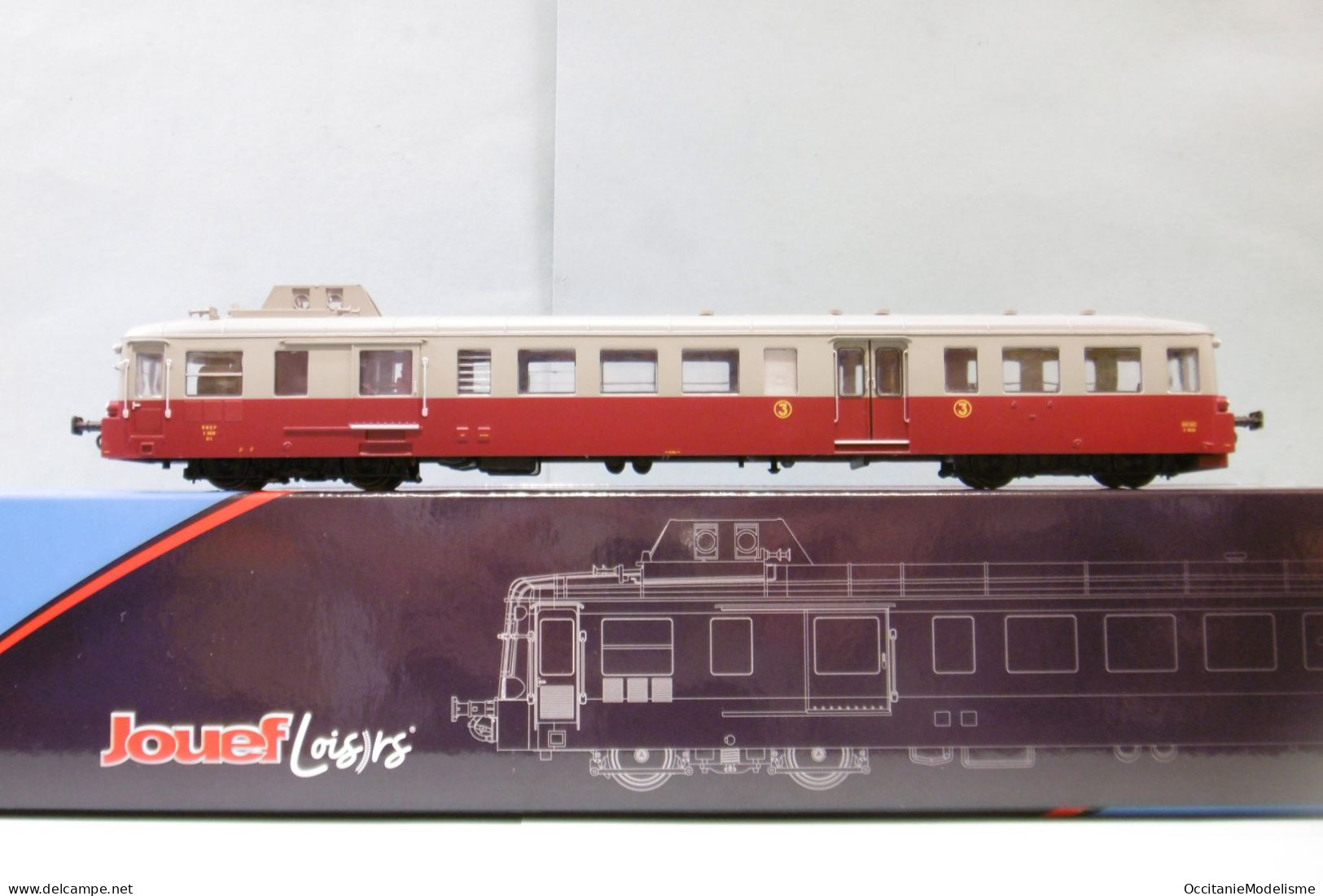 Jouef - Autorail PICASSO X 3800 SNCF Rouge Rubis Gris Perle ép. III Réf. HJ2616 Neuf HO 1/87 - Locomotieven