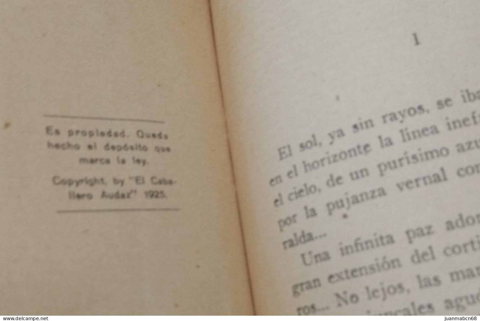El Caballero Audaz. ”el Dolor De Las Caricias ”. 1925. 1ª Edición. - Literatuur