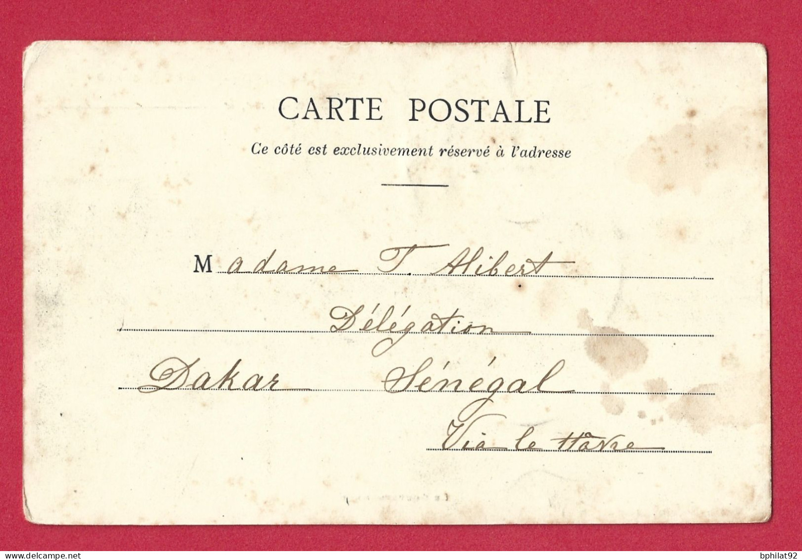 !!! SAINT-PIERRE-ET-MIQUELON, CARTE POSTALE 5CTS TYPE GROUPE DE SAINT-PIERRE POUR DAKAR, SÉNÉGAL DE 1908 - Covers & Documents