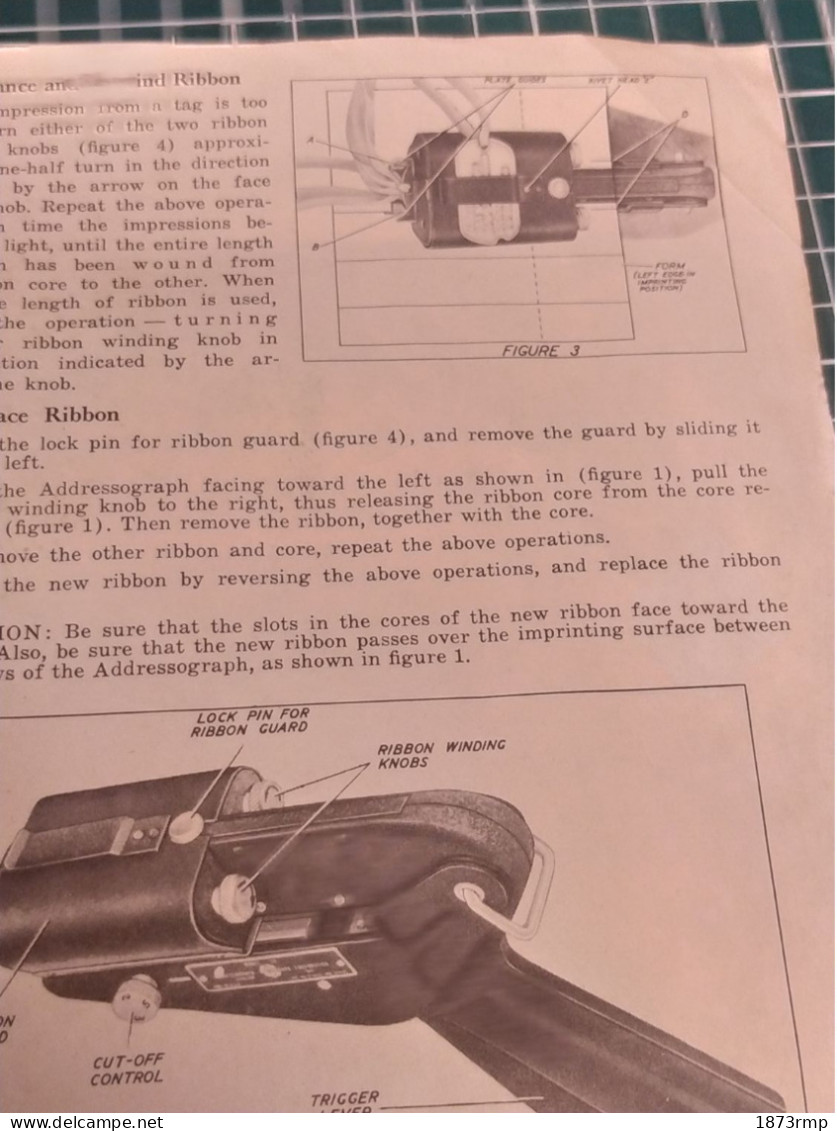 NOTICE POUR ADRESSOGRAPH MOD 70, MEDIC US WW2, SERVICES DE SANTE - 1939-45