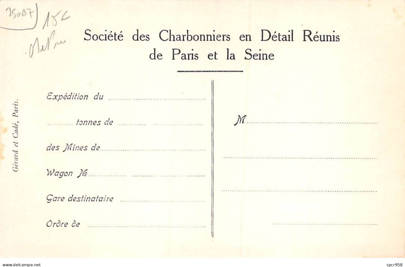 75007 - N°89543 - PARIS - Société Des Charbonniers - Chantier 43 Et 45 - Quai De Grenelles - Le Sciage Des Bûches - District 07