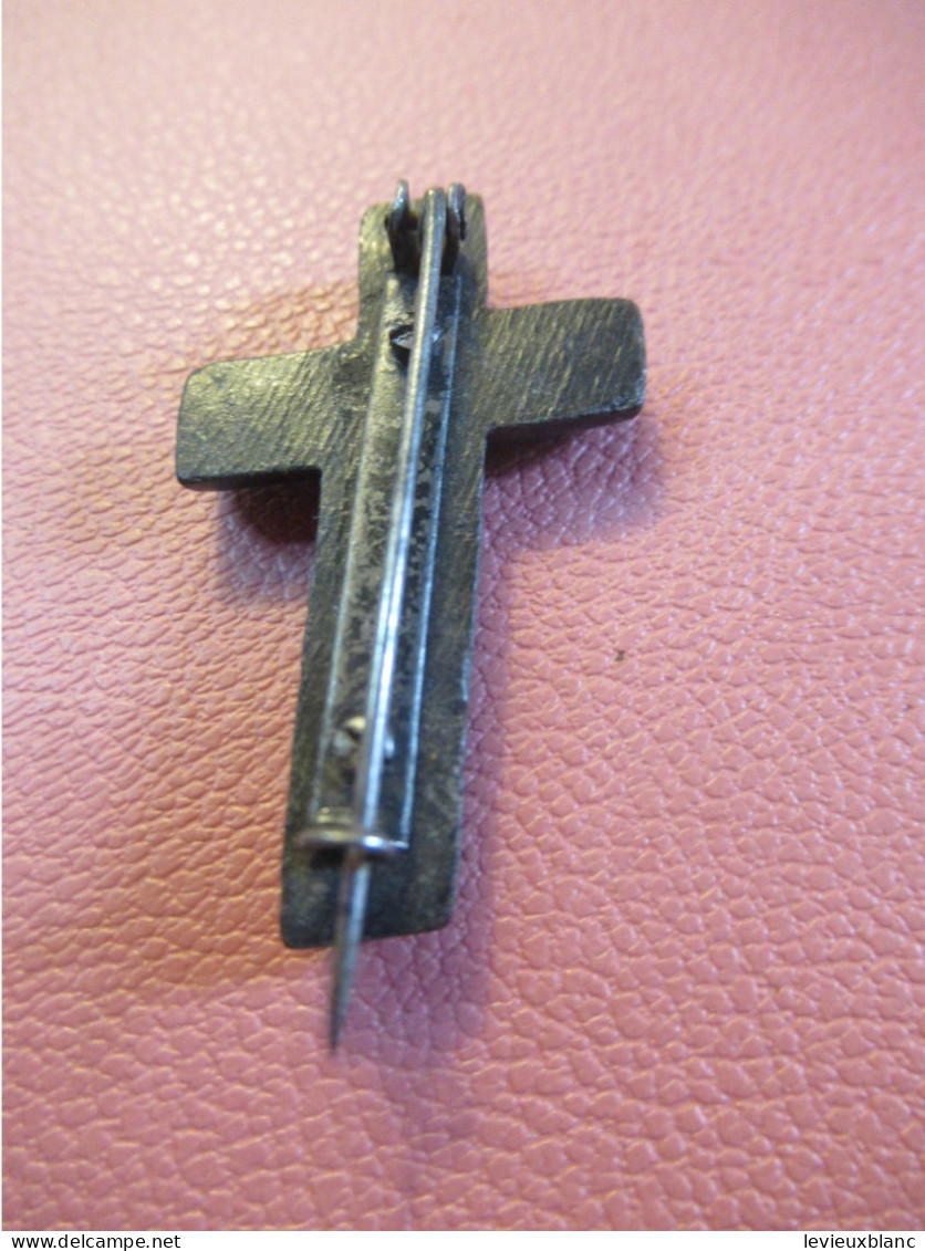 Broche  Croix De Deuil Ancienne /  En Bakélite ?  /broche Victorienne /Origine ? /Début-XXéme   CRX25 - Religione & Esoterismo