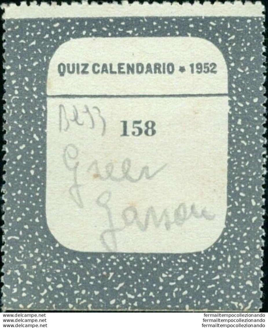 Bq93 Figurina Card Quiz Calendario 1952 N 158 Attrice Actress Greer Garson - Altri & Non Classificati