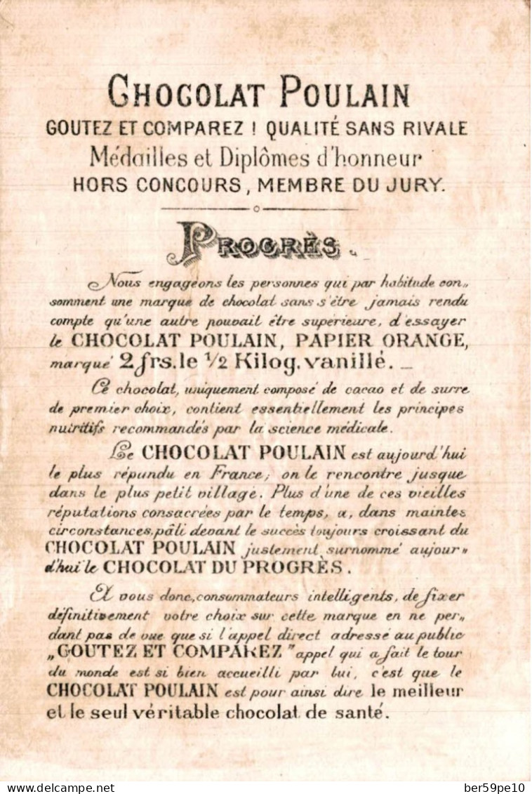 CHROMO GAUFRE CHOCOLAT POULAIN PAYSAGE BOUQUET DE FLEURS - Poulain