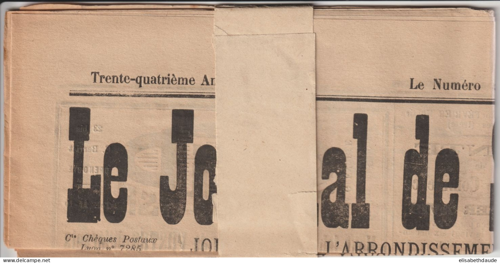 1926 - 2c BLANC SUR JOURNAL COMPLET De ST MARCELLIN (ISERE) ! - Newspapers